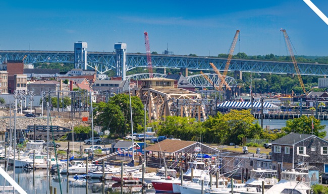 view of Shaws Cove with boats view of Shaws Cove with boats - The Beam apartments New London Conn