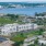 building  exterior aerial drone shot daytime close up The Beam New London CT luxury apartments