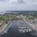 building exterior and water aerial shot The Beam New London CT luxury apartments
