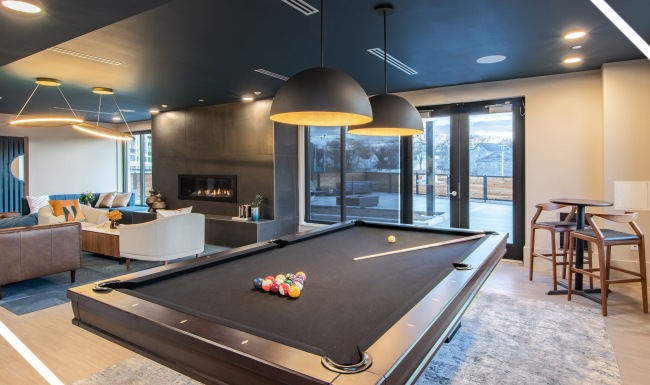 lounge with billiards lounge with billiards - the beam new london ct luxury apartments