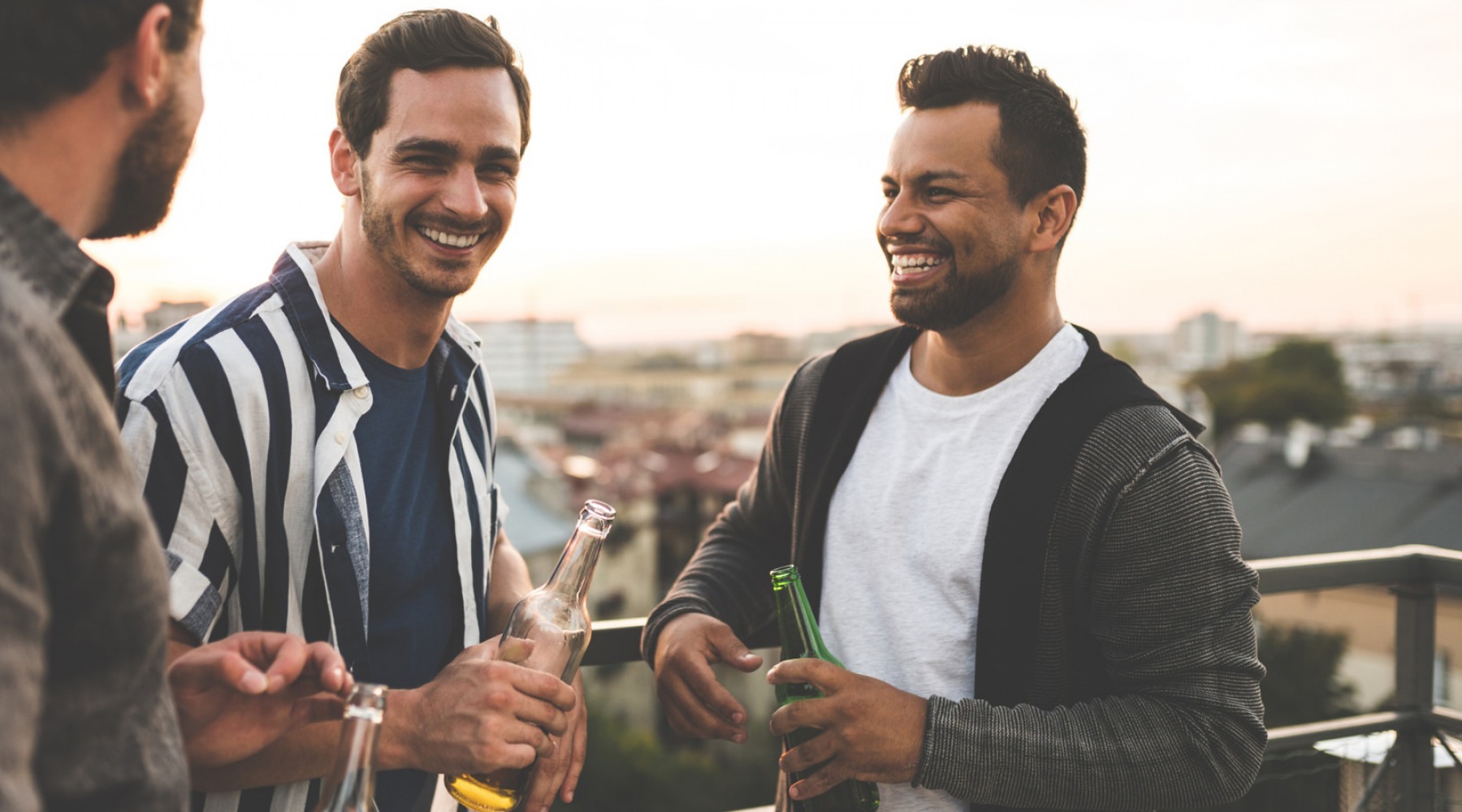 parallax Men laughing and hanging out